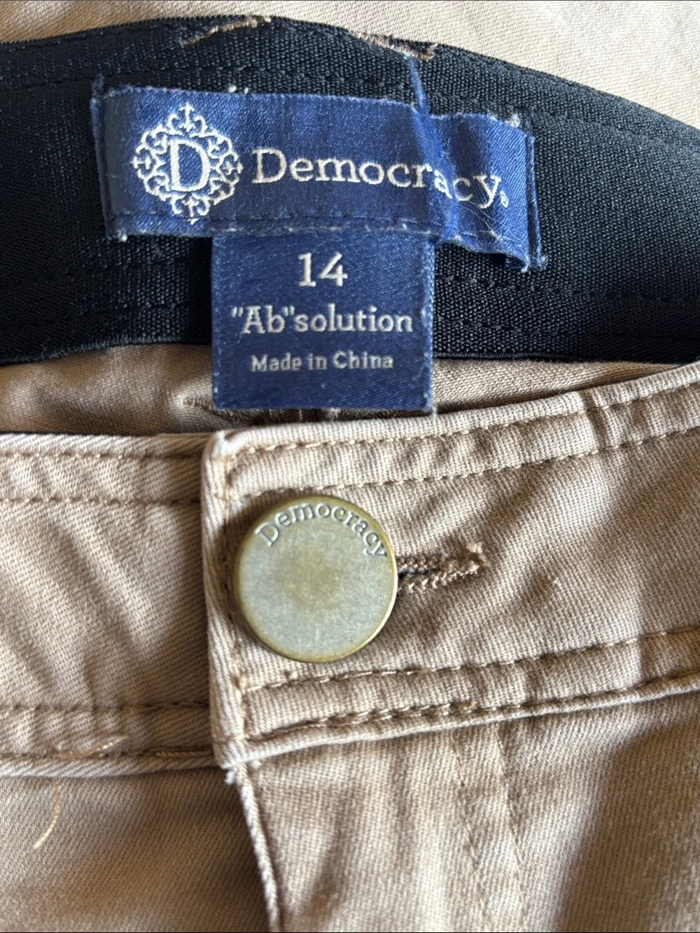 Democracy Ab Solution Portobello High Rise Roll Cuff Cargo Utility Pant Size 14
